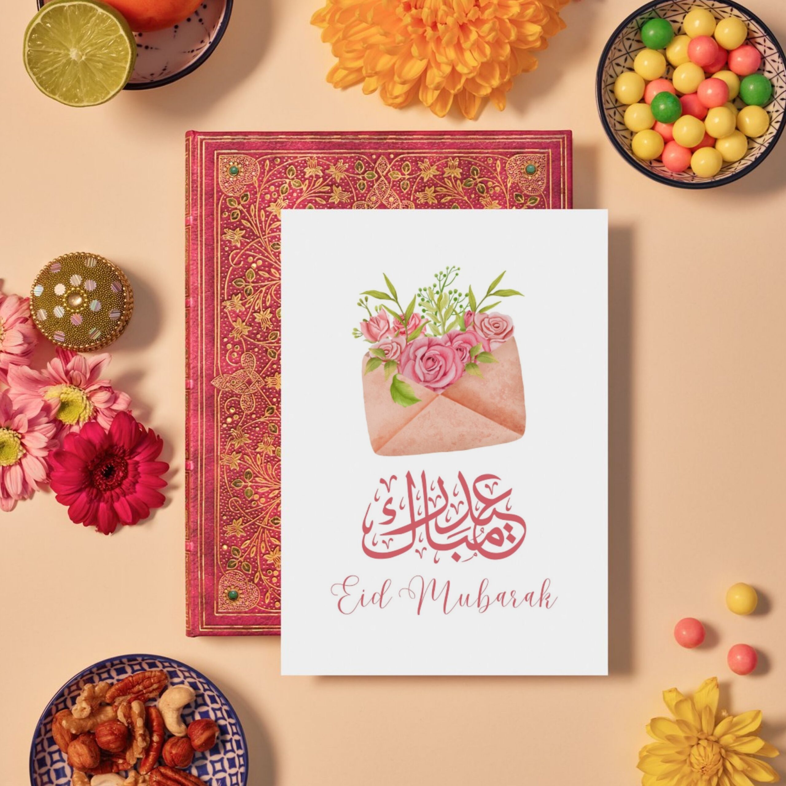 Printable Eid Mubarak Greeting Card Set | 5 Aesthetic Digital Designs | Instant Download - Image 2