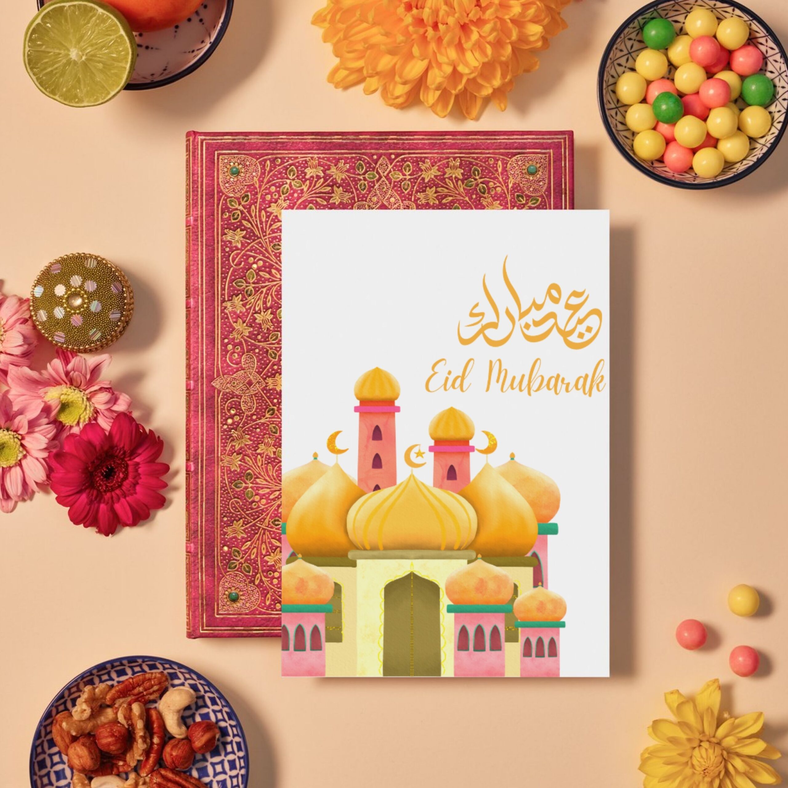 Printable Eid Mubarak Greeting Card Set | 5 Aesthetic Digital Designs | Instant Download - Image 5
