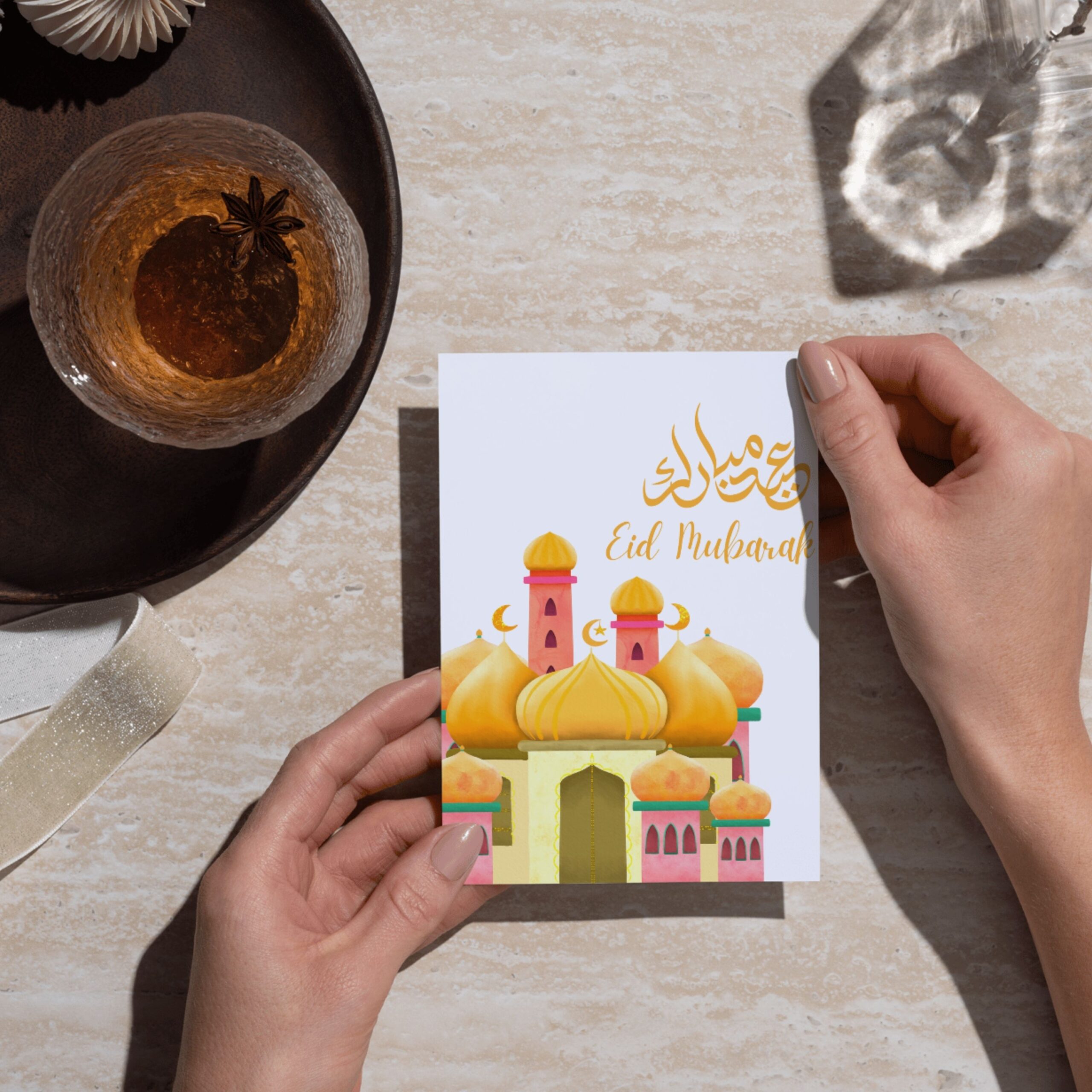 Printable Eid Mubarak Greeting Card Set | 5 Aesthetic Digital Designs | Instant Download - Image 6