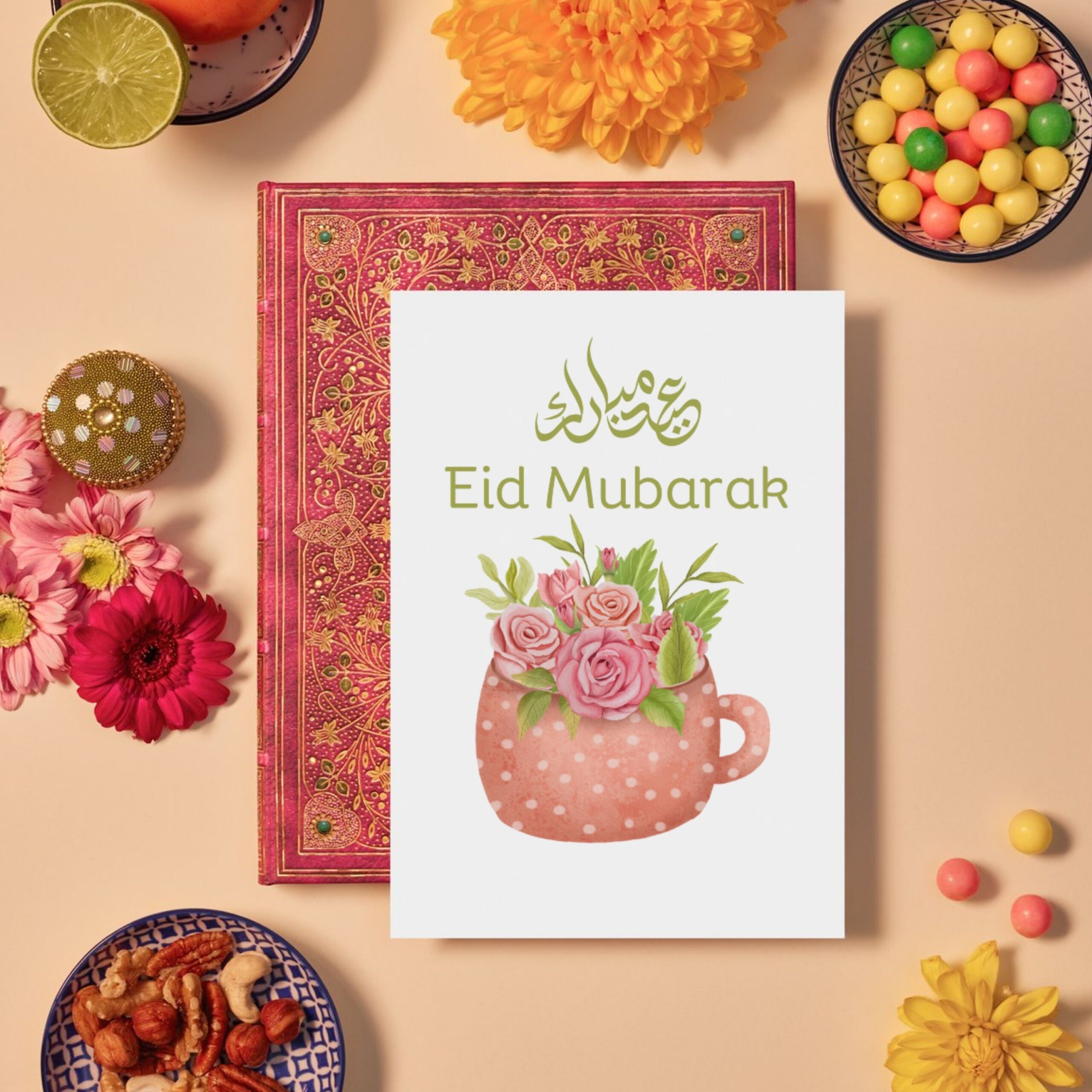 Printable Eid Mubarak Greeting Card Set | 5 Aesthetic Digital Designs | Instant Download - Image 7